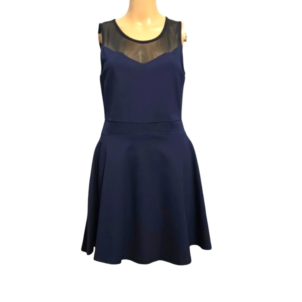 Wildchild Twik Stretchy Navy Blue Sleeveless Mini Dress